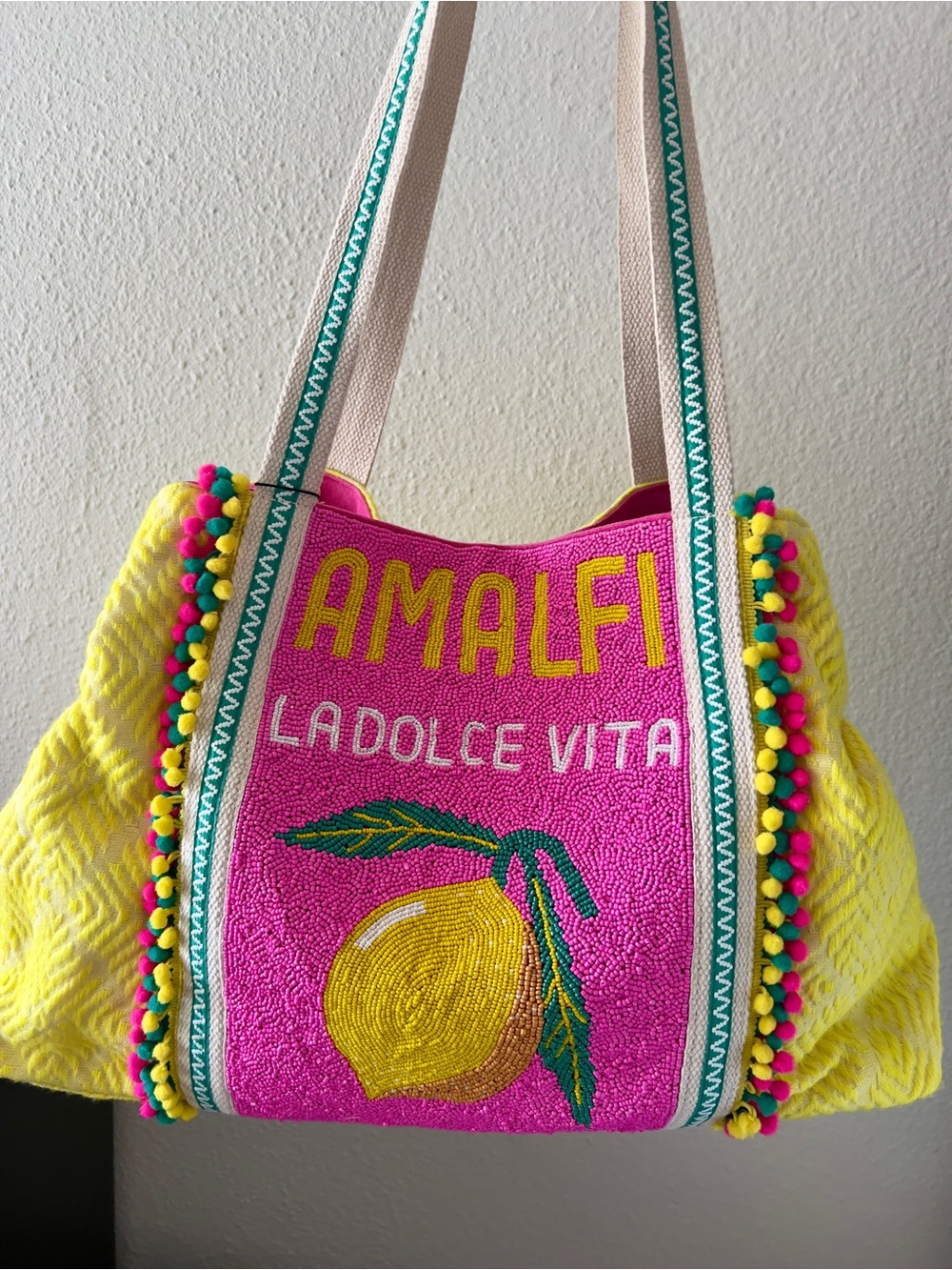America and Beyond Amalfi La Dolce Vita Beaded Tote